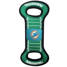 NFL Football Field Dog Toy w/ Squeaker - MIAMI DOLPHINS - Tug, Toss, Fetch