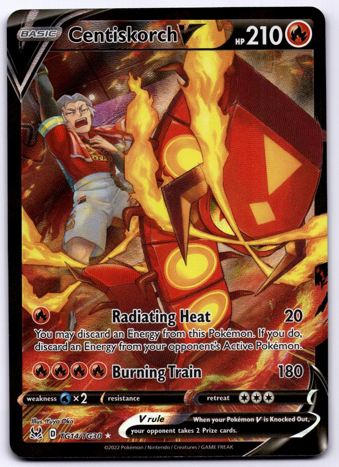Centiskorch V TG14/TG30 Lost Origin Trainer Gallery Pokemon Holo Yuya Oka NM