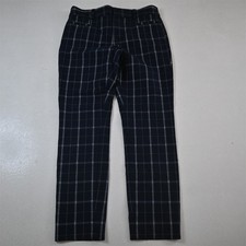 Banana Republic 2 Navy Blue Windowpane Sloan Skinny Ankle Dress Womens Pants