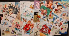 48 Vintage Birthday Greeting Cards 1930s/60s Scrapbook Popup Mechanical Diecut