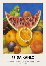 Frida Kahlo Still Life with Parrot and Fruit Exhibition Wall Art Poster Print 