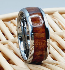 Rosewood Wedding Ring, Men's Tungsten Wedding Band, Wood Engagement Ring
