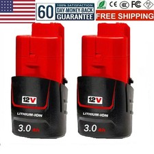 2pack 3.0Ah Battery 12V For Milwaukee For M12 LITHIUM Extended Capacity