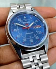 Vintage Seiko 5 Blue Automatic 17 Jewels Day/Date Japan Men's Wrist Watch 6309