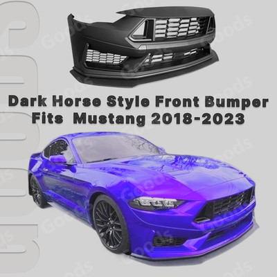 Dark Horse Style Front Bumper Cover Fascias & Front Lip For 2018-23 Ford Mustang