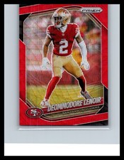 2025 Panini Prizm #281 Deommodore Lenoir Red Wave #/149 49ers