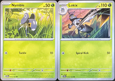 Pokemon - Stellar Crown - Lokix 016/142 + Nimble 015/142 - Evolution Set - NM/M