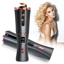 Portable Cordless Hair Automatic Curler Hair Waver Curling Iron LCD Display