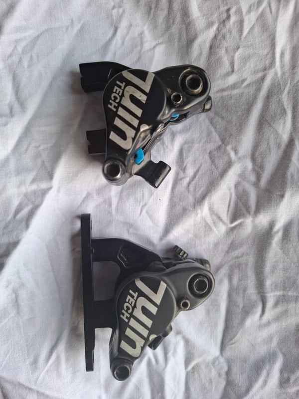 juin tech brakes cable to hydro actuated brakes. Flat mount.