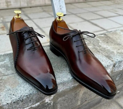 New Men's Handmade Brown Shaded Leather Lace Up Oxford Brogue Dress Shoes |  eBay