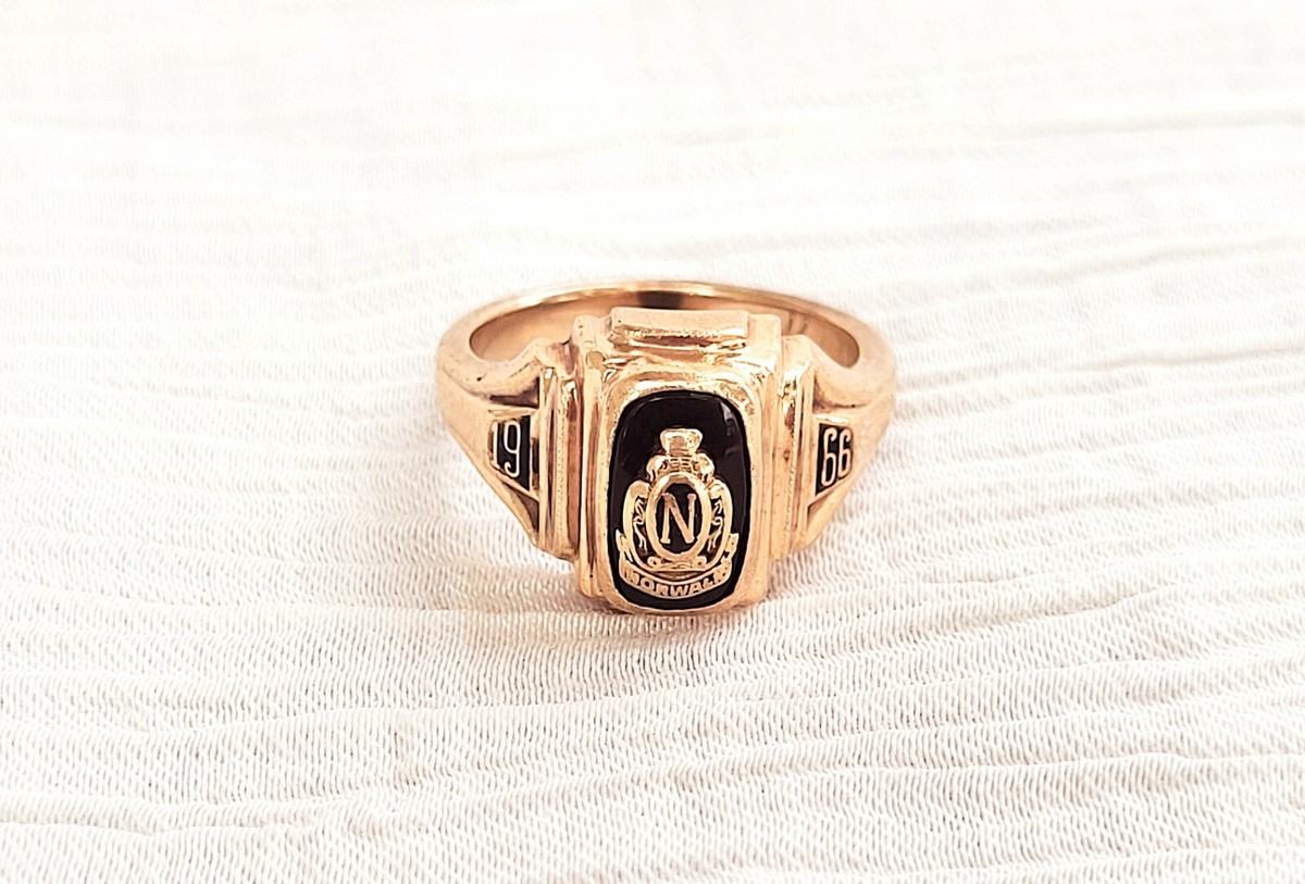 Vintage 10k 1966 Norwalk Onyx Class Ring Sz 6.5 - 7.25 Grams | eBay