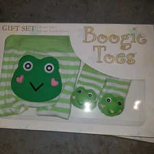 Boogie Toes Rattle Sock and tights Gift Set 0-12 months pants Frog Pig Puppy NEW