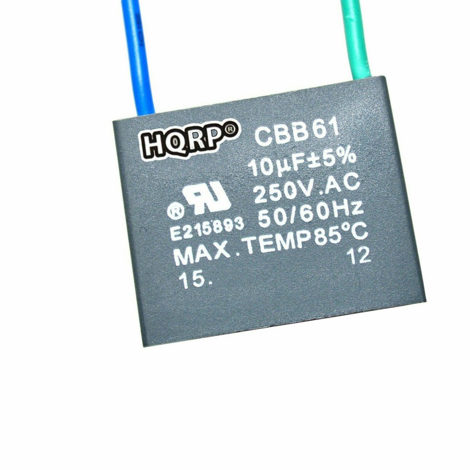 HQRP Capacitor for Hampton Bay Ceiling Fan 10uf 2-Wire CBB61