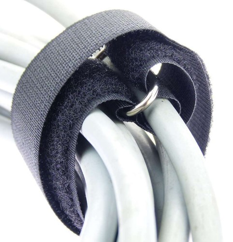 40 x Kabelklettband 40 cm x 40 mm schwarz Klettband Klett Kabel Binder Band Öse - Bild 3 von 9