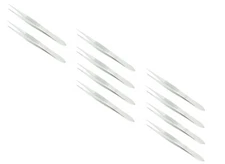 10 Stainless Steel Splinter Forceps Tweezers Fine Point 4.5" Surgical Instrument