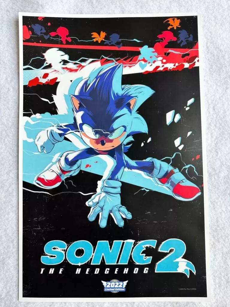 SONIC THE HEDGEHOG 2 -12X18.5 Original Promo Movie Poster Limited Edition  2022