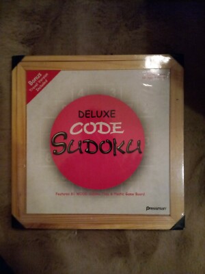 Sudoku Pressman Deluxe Code Sudoku Wooden Box Wood Lid Wood Tiles factory sealed