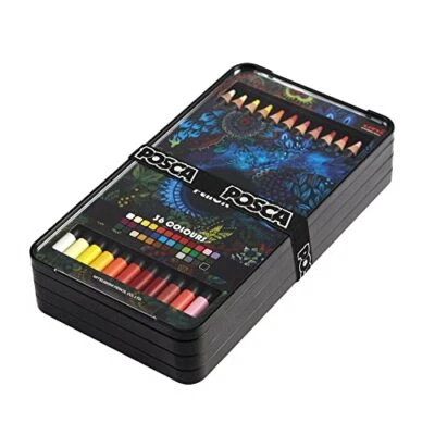 UNI POSCA Posca Oil and Wax Coloring Pencils Art Set 36 Prismacolor Colored Pencils Dra