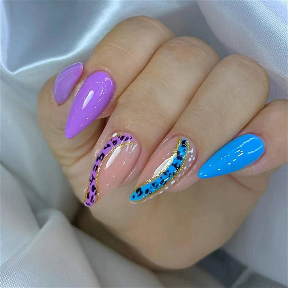 purple and blue nails