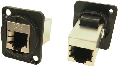 Feedthrugh, FTP CAT6, RJ45-RJ45, Schwarz, Adapter, Für