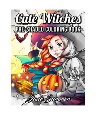 Cute Witches Grayscale: An Adult Coloring Book with Adorable Gothic Scenes, and 