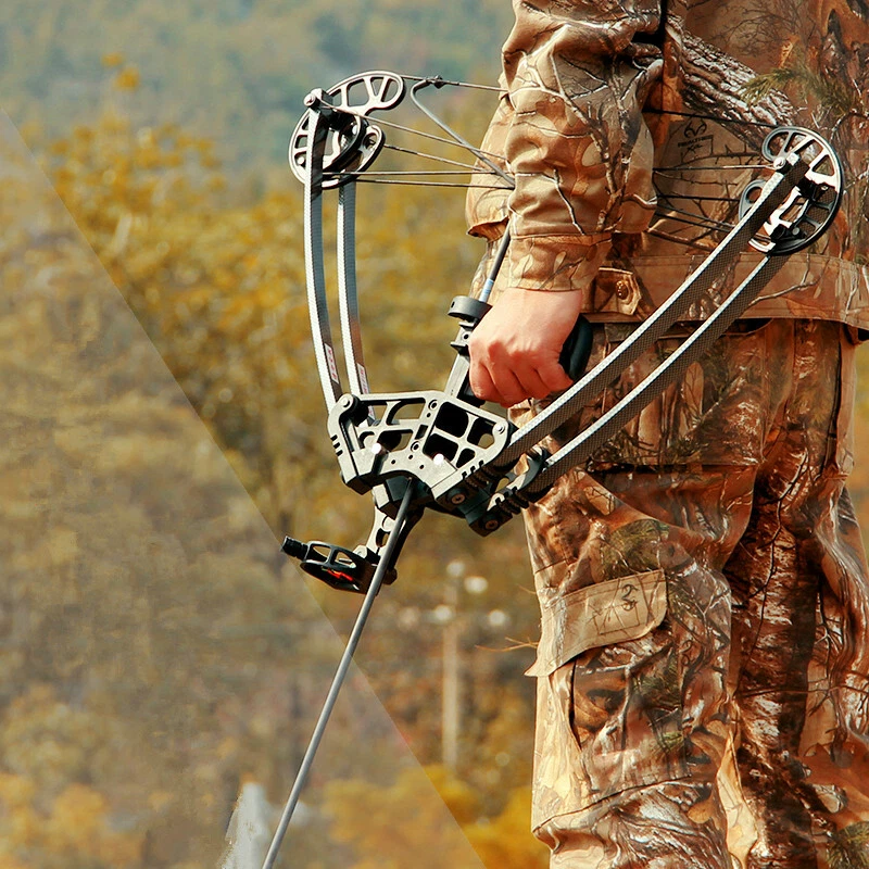 Arc Composé MILAEM M109 50 Lbs, Double Usage Chasse/pêche, Boules Acier, 350 Fps