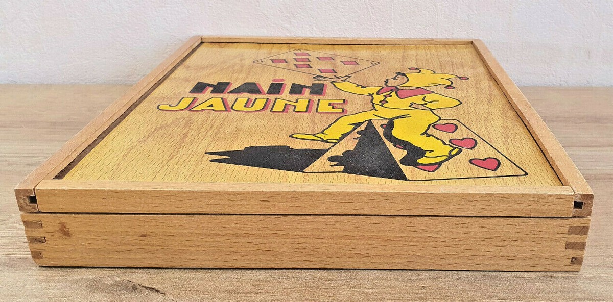Ancienne Boîte De Jeu Nain Jaune JJF Avec Jetons En Bois – Fabrication Française