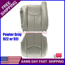 For 2003-2006 Chevy Silverado Driver Bottom & Top Leather Seat Cover Gray 922
