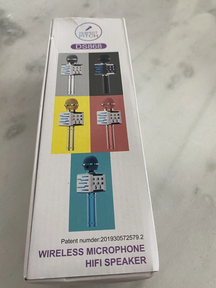 PERFECT PITCH USB Wireless Microphone HIFI Speaker DS868 Silver w/FM Radio NIP - Image 2 of 4