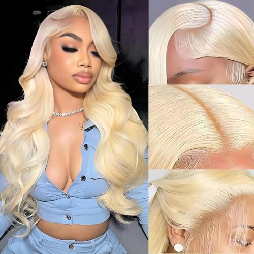 613 Blonde 13x4 Body Wave Lace Front Wigs Virgin Human Hair 180% Density 22 Inch