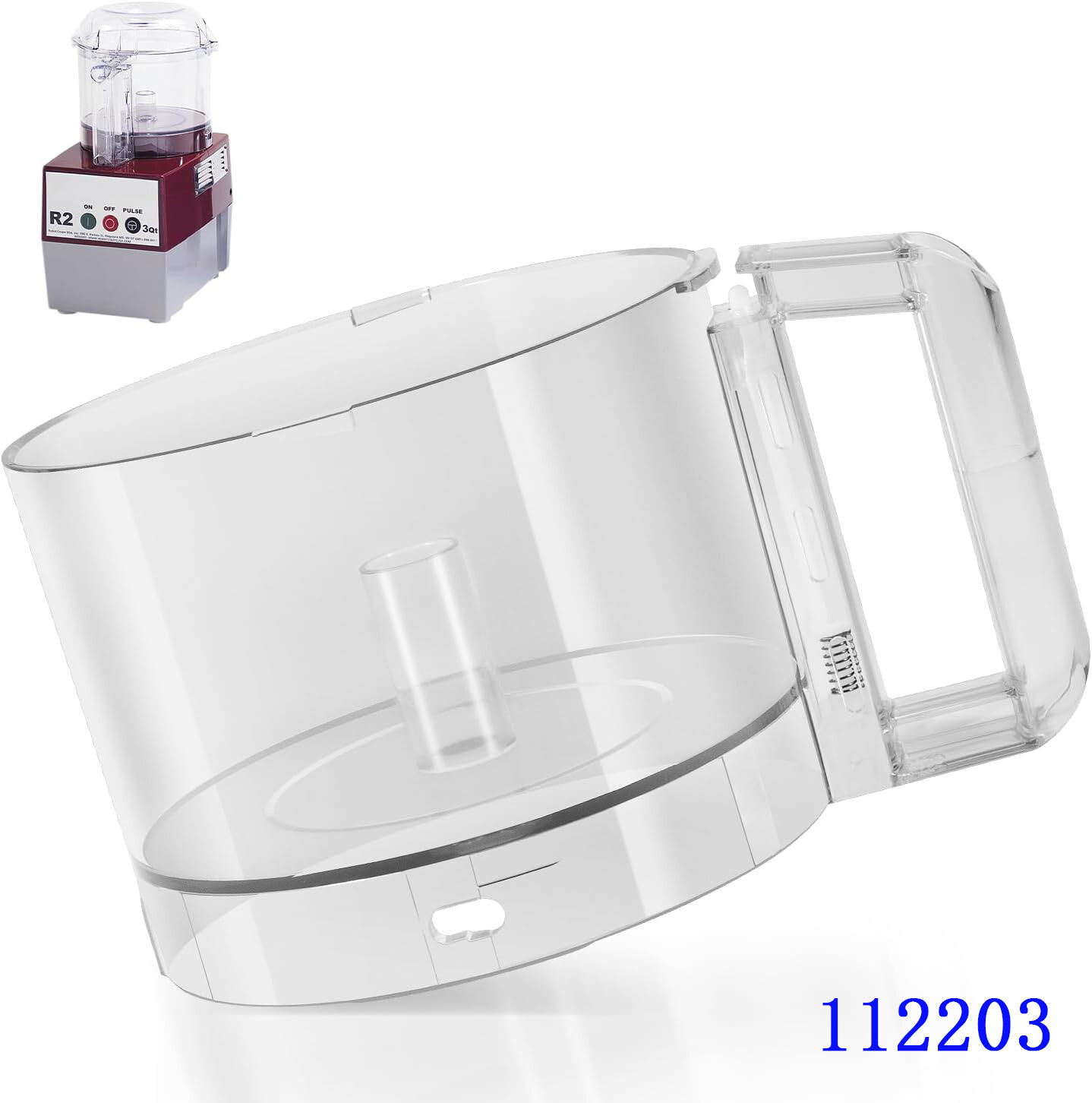 Replacement Bowl 112203 for Robot Coupe R2 Food Processor 3 Quart Clear Cutter