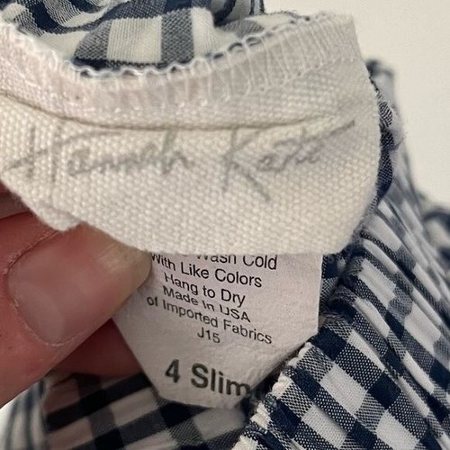 Hannah Kate Plaid Navy/White Shorts Size 4 Slim - Picture 7 of 7
