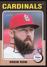 2024 Topps Heritage Drew Rom #382 Rookie RC St. Louis Cardinals