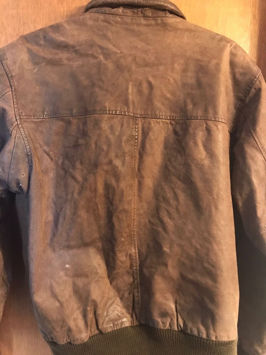 U2 Wear Me Out Genuine Brown Leather Flight Bomber Men's U2 Wear Me Out Genuine Brown Leather Flight Bomber Men's