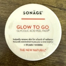 Sonage Glow To Go Glycolic Acid Peel Pads 30 Pads Pack Exfoliate Brighten Glow