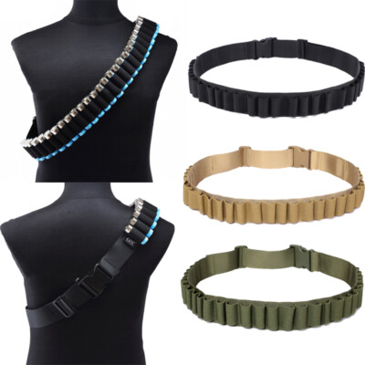 Tactical Shell Bandolier Belt Chest Strap Ammo Holder 27 30