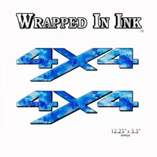 4x4 Truck Side Decals Chameleon Camo Blue Truck Vinyl Graphics 2 Pack Am53no4