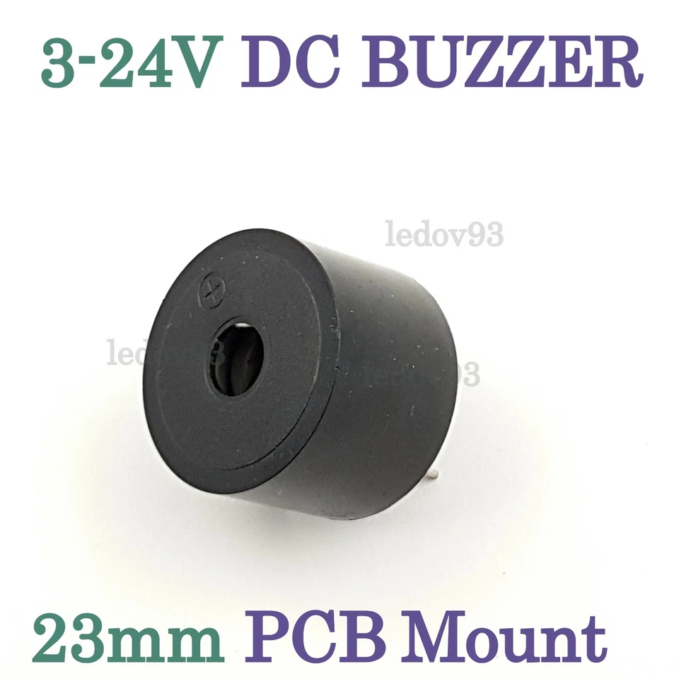 23mm 3-24V Piezo Buzzer Alarm Sounder Active DC PCB Mount 3KHz 23x16mm - Image 2 of 4