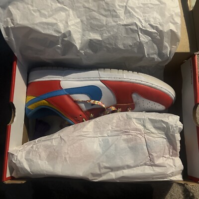Size 12 - Nike Dunk Low x LeBron James x Fruity Pebbles Red