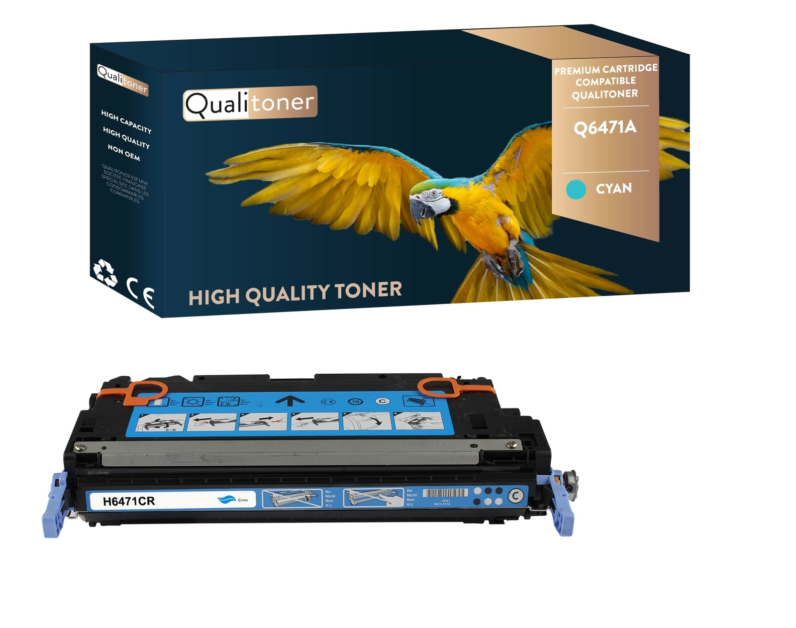 Toner cyan compatible HP Q6471A Qualitoner pour éviter les impressions pâles