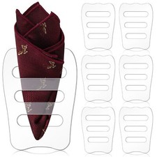 6 Pcs Clear Invisible Pocket Square Holder for Men Pocket Square Organizer Tu...