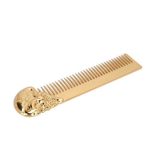 Portable Beard Comb Zinc Alloy Skull Pattern Smoothing Teeth Stylish Hair Gr BEL