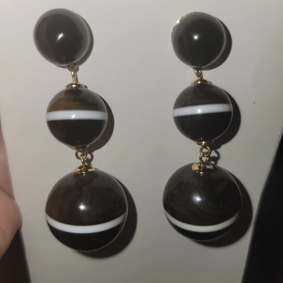 KS SPADE MUJER JOYERÍA Lucite BOLA IMPRESIONANTE PENDIENTES COLGANTES  Foto 3 de 4