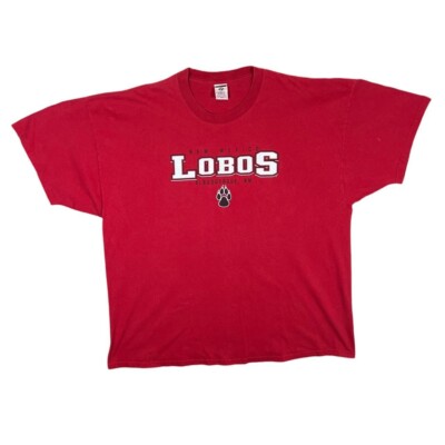 Jerzees NCAA NEW MEXICO LOBOS College Logo Spellout Grafik rot T-Shirt 3XL