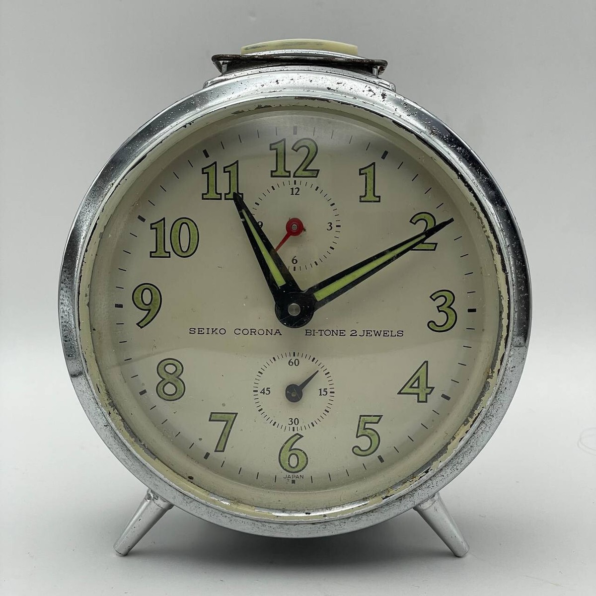 Vintage SEIKO Corona Bi-tone 2 Jewels alarm clock Made in