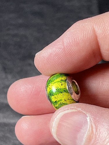 Murano/Mark Anthony Glass Bead, Sterling Silver For Bracelet, Animal Print - Picture 6 of 8