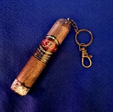 Handmade Custom Wooden Cigar Keychain Ornament - LaFlor - DOMINICANA