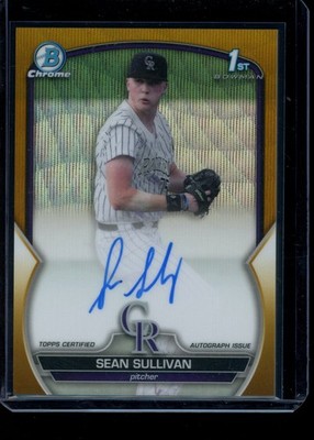 2023 Bowman Draft #CDA-SS Sean Sullivan Chrome 1st Auto Gold Wave #/50