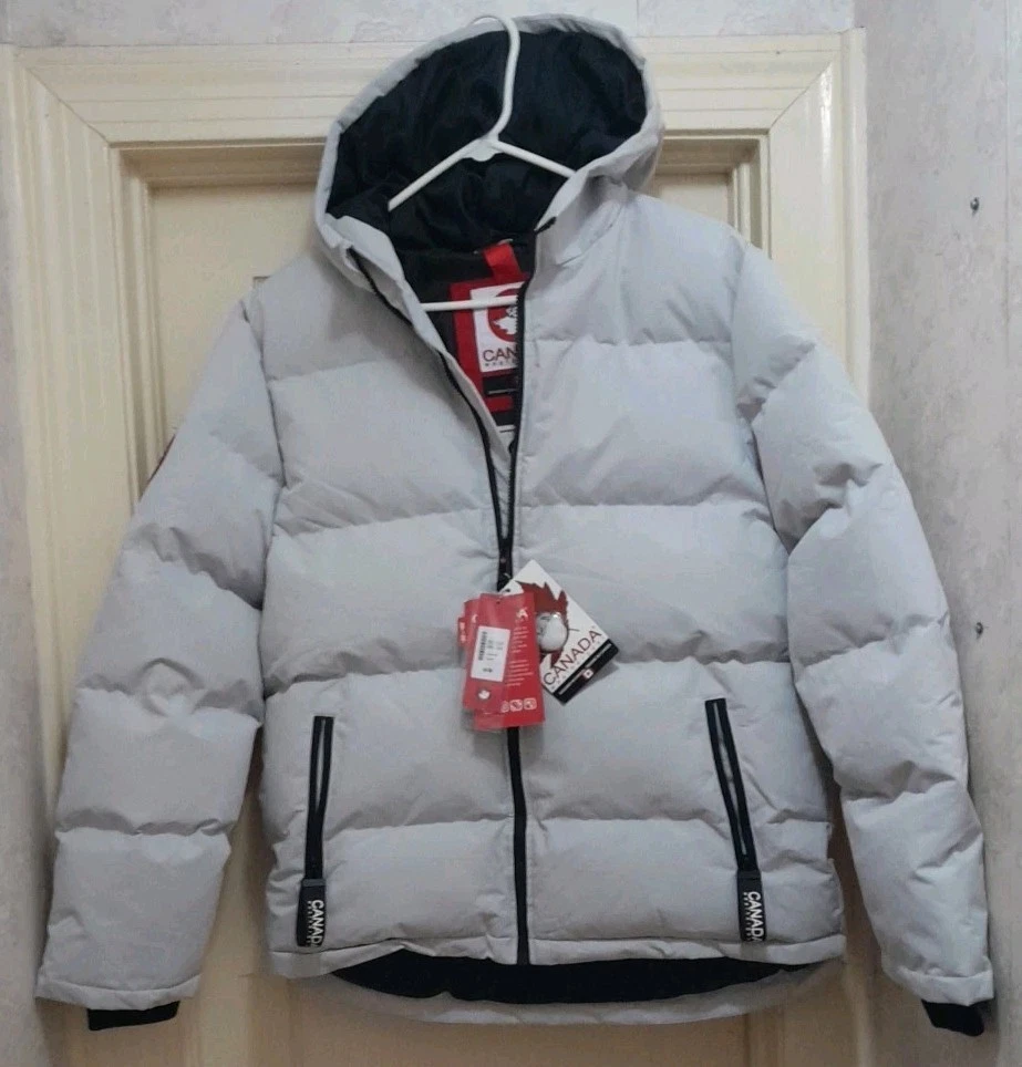 CANADA WEATHER GEAR Puffer Insulated GREY Jacket/Coat LARGE Quilted Waterproof!!