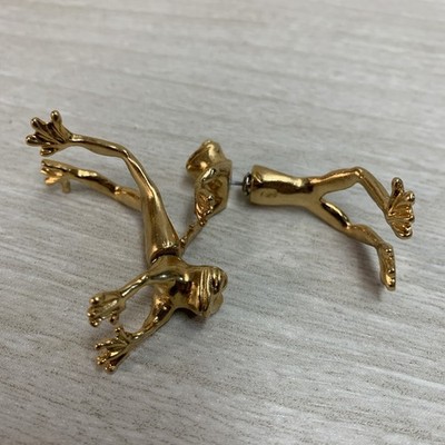 Fable Jumping Frog Magical Creature Earrings For Pierced Ears Whimsical Unique